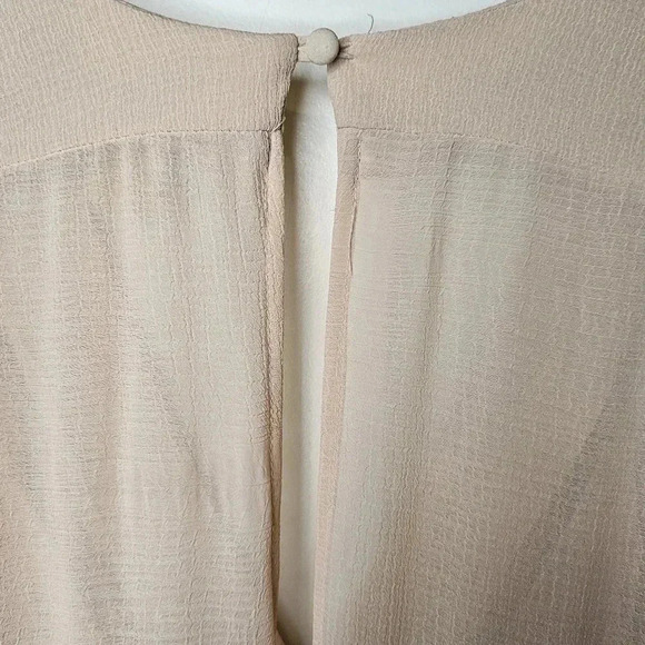 H&M Peach V-Neck Sheer Beach Mini Dress Flounce Sleeves Size 6 - Picture 5 of 10